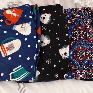Lularoe Tween leggings - holiday prints (6 pair)